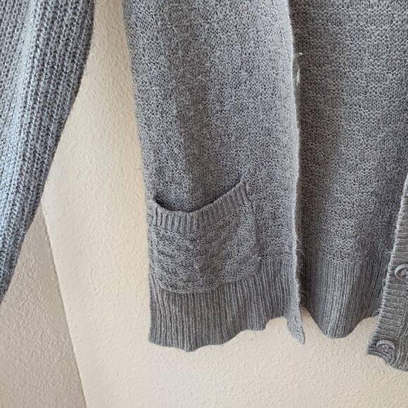 Cableknit Cardigan Sweater Gray Womens XS‎ Aeropostale Vintage - Picture 2 of 7